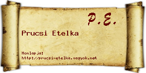 Prucsi Etelka névjegykártya